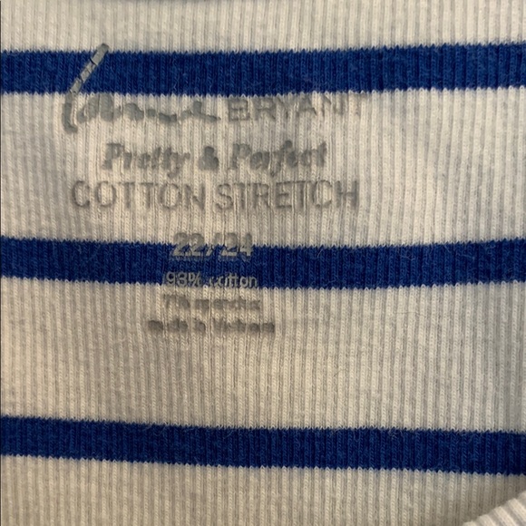 Lane Bryant Cotton Stretch Women's Blue and White Striped Tank Top 22/24 - Picture 2 of 3